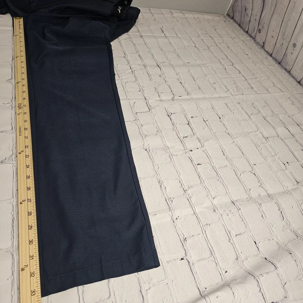 Greg Norman Men's Performance Pants Size 36x34 Navy Blue Golf Stretch Flat Front
